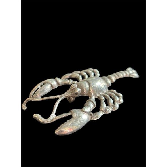 Vtg Sterling Silver MCM Lobster Crustacean Statement Brooch 15.17g 925 - Picture 2 of 8